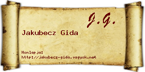 Jakubecz Gida névjegykártya